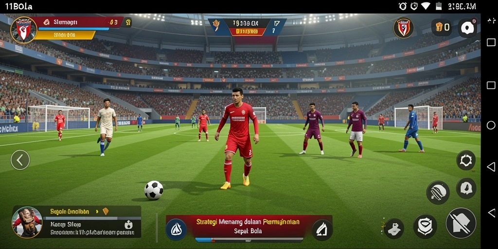 Tampilan gameplay 11BOLA yang menarik dan strategis dalam lapangan sepak bola.