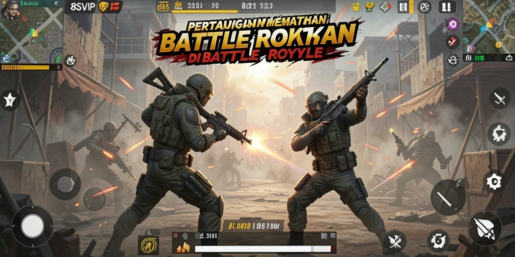 Gambar menunjukkan aksi seru dalam game Battle Royale 8SVIP.