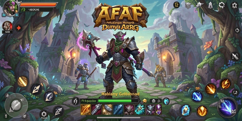 Screenshot gameplay dinamis AFAF dalam pertempuran seru.