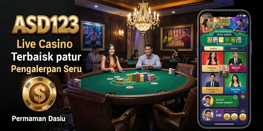 Tampilan gameplay Live Casino yang mendebarkan di ASD123.