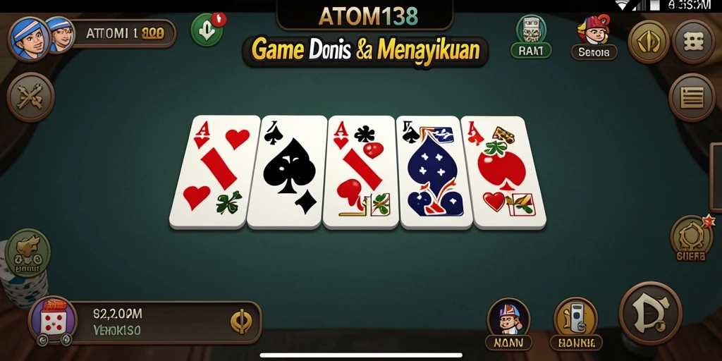 Tampilan gameplay Domino yang menegangkan dan seru di ATOM138.