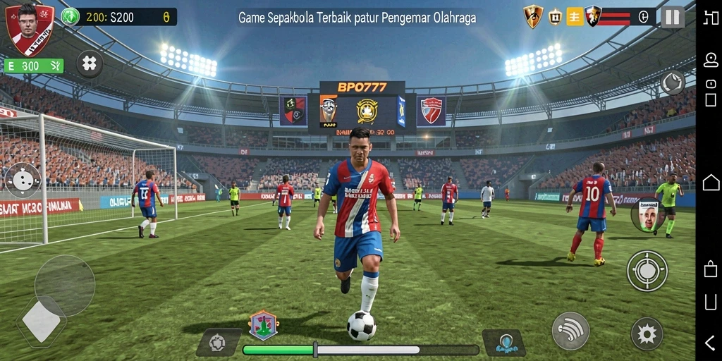 Tampilan gameplay BPO777 yang menarik di lapangan sepakbola.