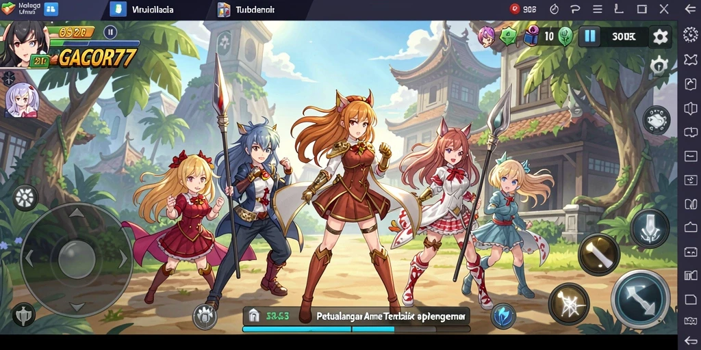 Screenshot gameplay GACOR77 menampilkan karakter Anime dalam aksi.