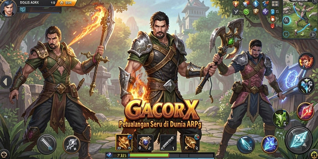 Tangkapan layar GACORX menampilkan petualangan seru dalam dunia ARPG.