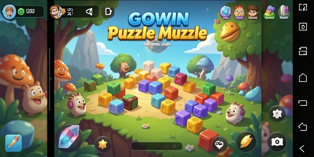 Screenshot gameplay GOWIN menampilkan tantangan puzzle yang menarik.