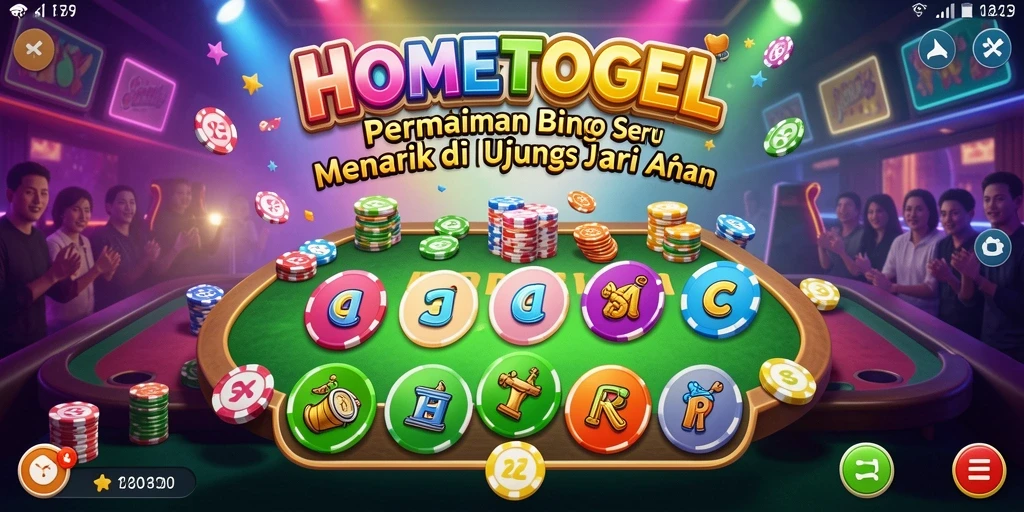 Tampilan gameplay menarik dari HOMETOGEL yang menggugah semangat bermain Bingo.