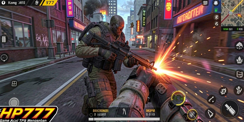 Tampilan menarik dari gameplay HP777 menunjukkan aksi tembak-menembak epik.