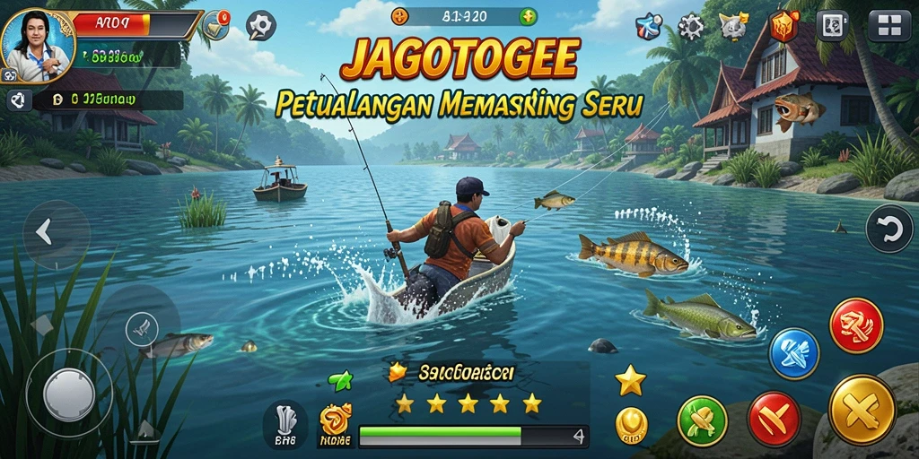 Screenshot gameplay JAGOTOGEL yang menampilkan aksi memancing yang mendebarkan.