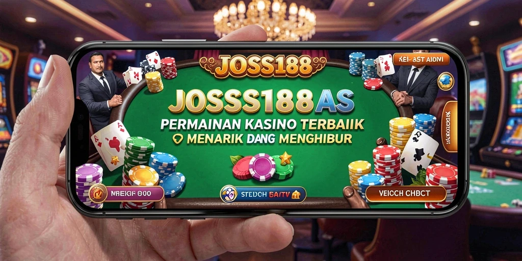 Tampilan gameplay menarik dari JOSS188 yang menggambarkan suasana kasino langsung.