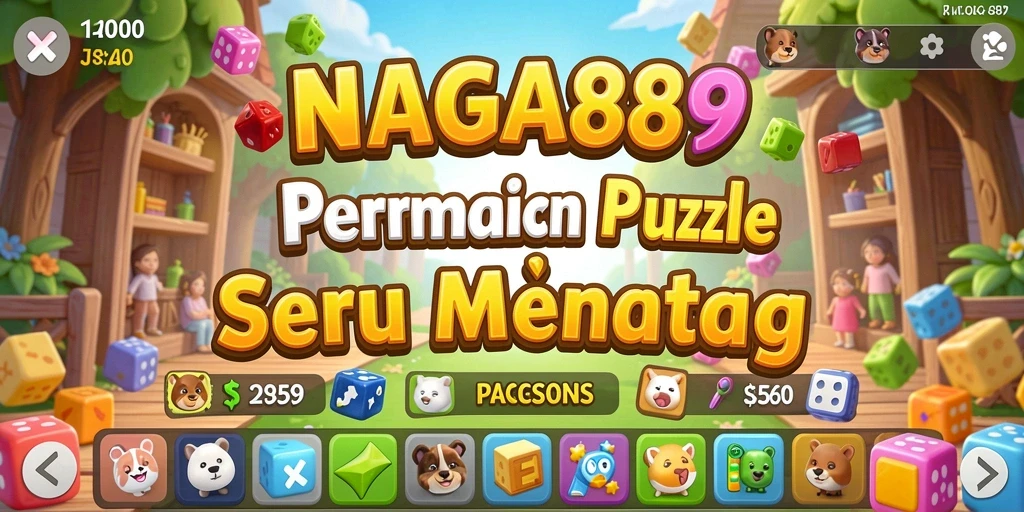 Tampilan gameplay NAGA889 yang penuh warna dan menantang puzzle.