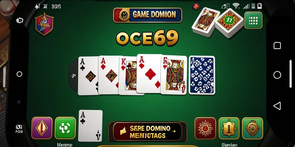 Screenshot gameplay OCE69 menampilkan aksi seru permainan Domino.