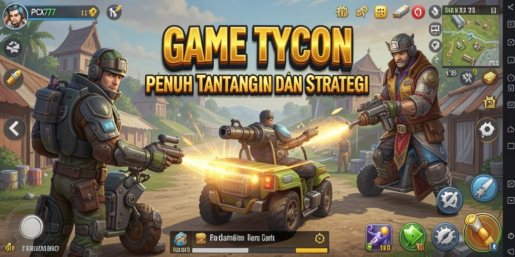 Screenshot utama PCX777 menampilkan momen menarik saat membangun bisnis.