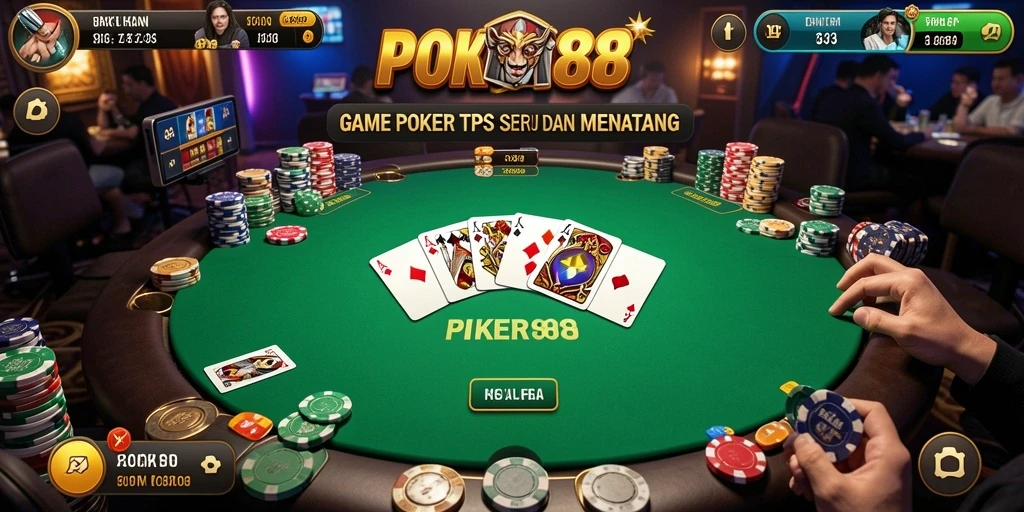 Screenshot gameplay POKER88 menampilkan suasana poker yang mendebarkan.