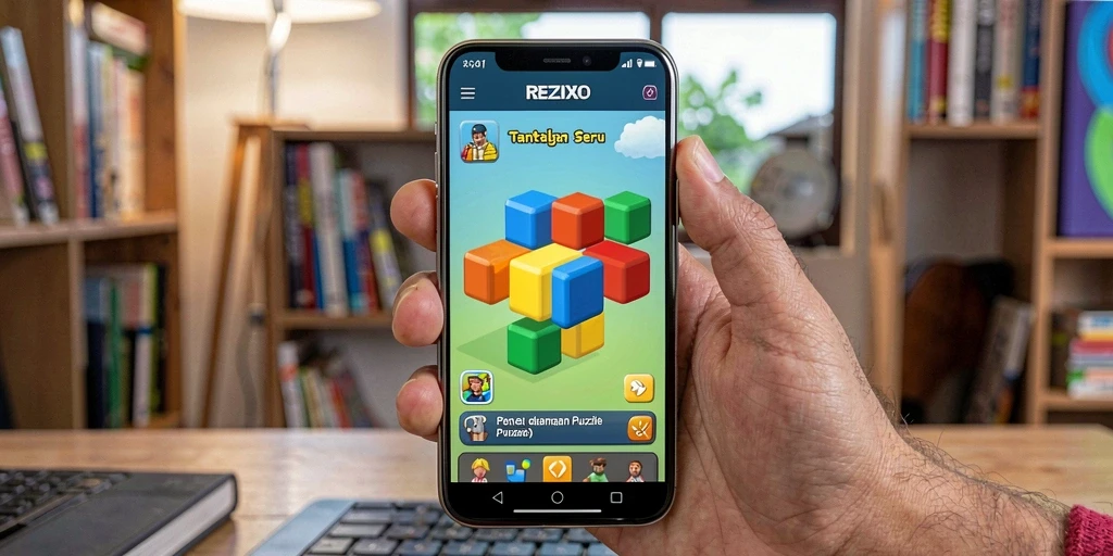 Tampilan permainan puzzle seru di REZIXO dengan berbagai tantangan menarik.
