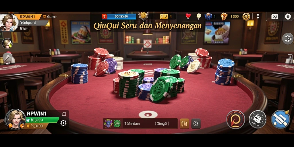 Screenshot gameplay RPWIN1 yang menunjukkan momen seru permainan QiuQiu.
