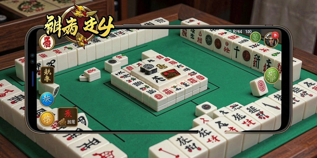 Screenshot utama RR44 menampilkan gameplay Mahjong yang menarik.