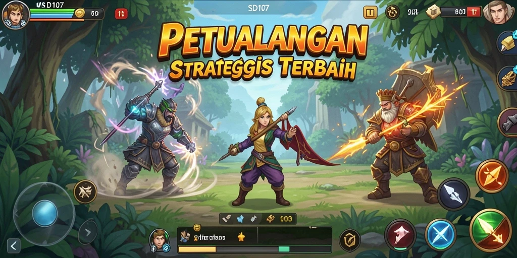 Tampilan gameplay epik SD107 dengan strategi cerdas.