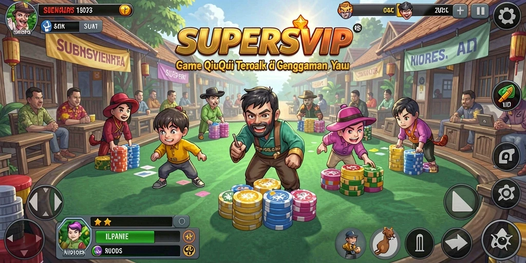 Tangkapan layar gameplay SUPERSVIP menampilkan keseruan bermain QiuQiu.