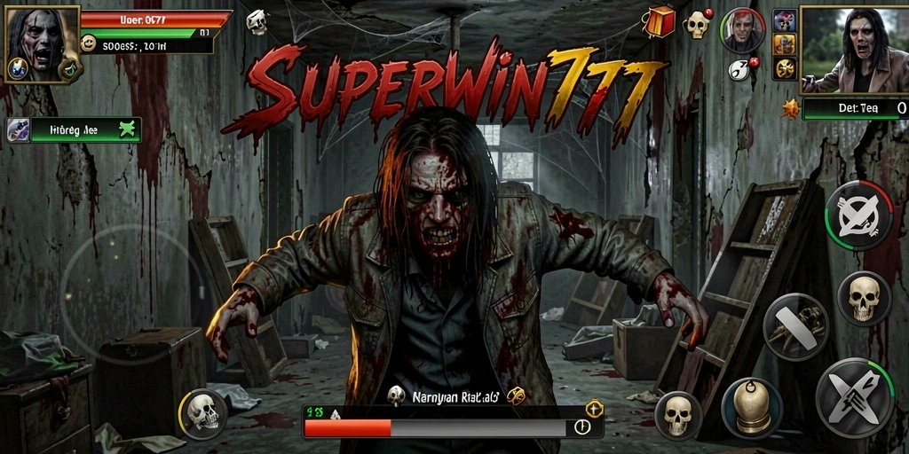 Screenshot SUPERWIN777 menampilkan gameplay menegangkan dengan nuansa horor yang kuat.