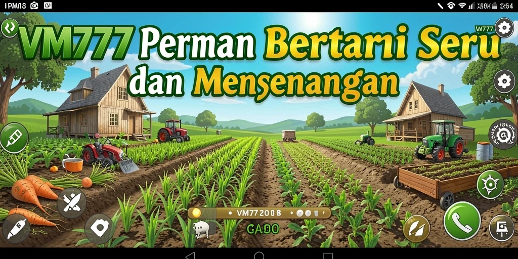 Screenshot gameplay VM777 menampilkan aktivitas bertani yang seru dan interaktif.