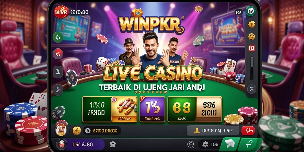 Tampilan gameplay Live Casino di WINPKR dengan dealer profesional.
